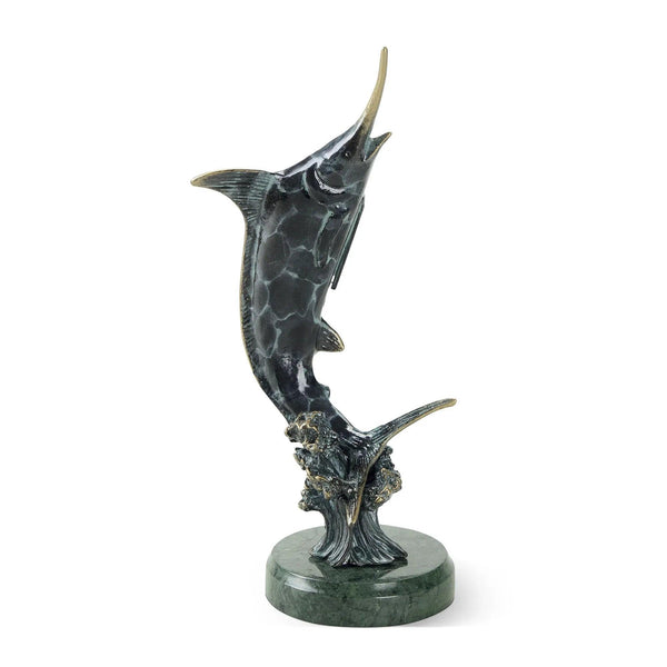 Cast Aluminum Hunting Marlin with marble base - Gifts for You 'n Me