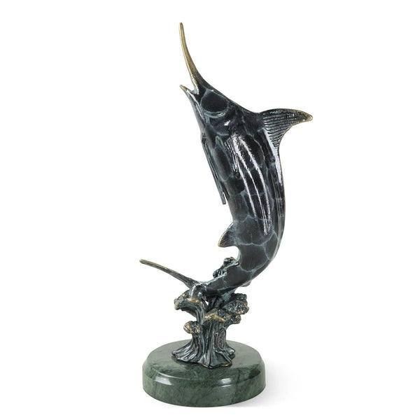 Cast Aluminum Hunting Marlin with marble base - Gifts for You 'n Me