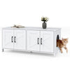 Cat Litter Box Enclosure for 2 Cats Modern Kitty Litter Box Furniture Hidden-White - White