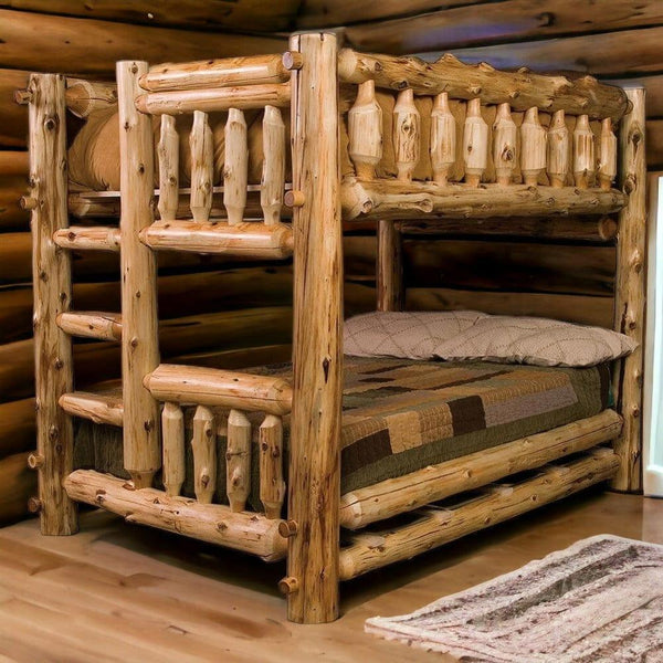 Cedar Log Queen/Queen Bunk Bed - Gifts for You 'n Me