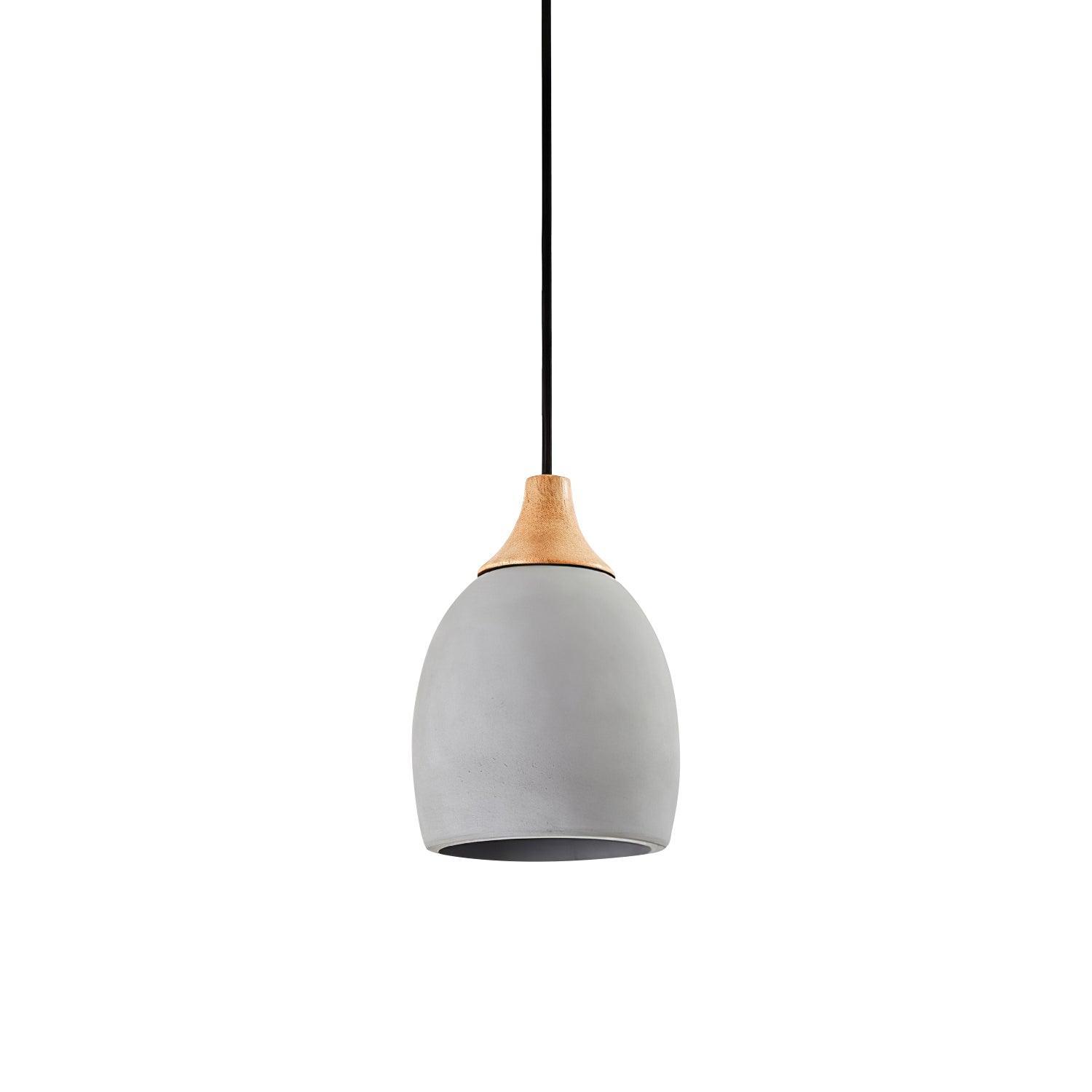 Cement Solid Wood Pendant Light 5.7