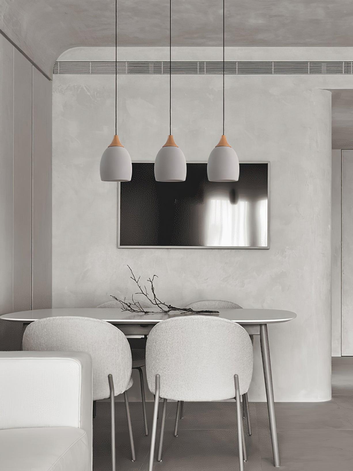 Cement Solid Wood Pendant Light 5.7