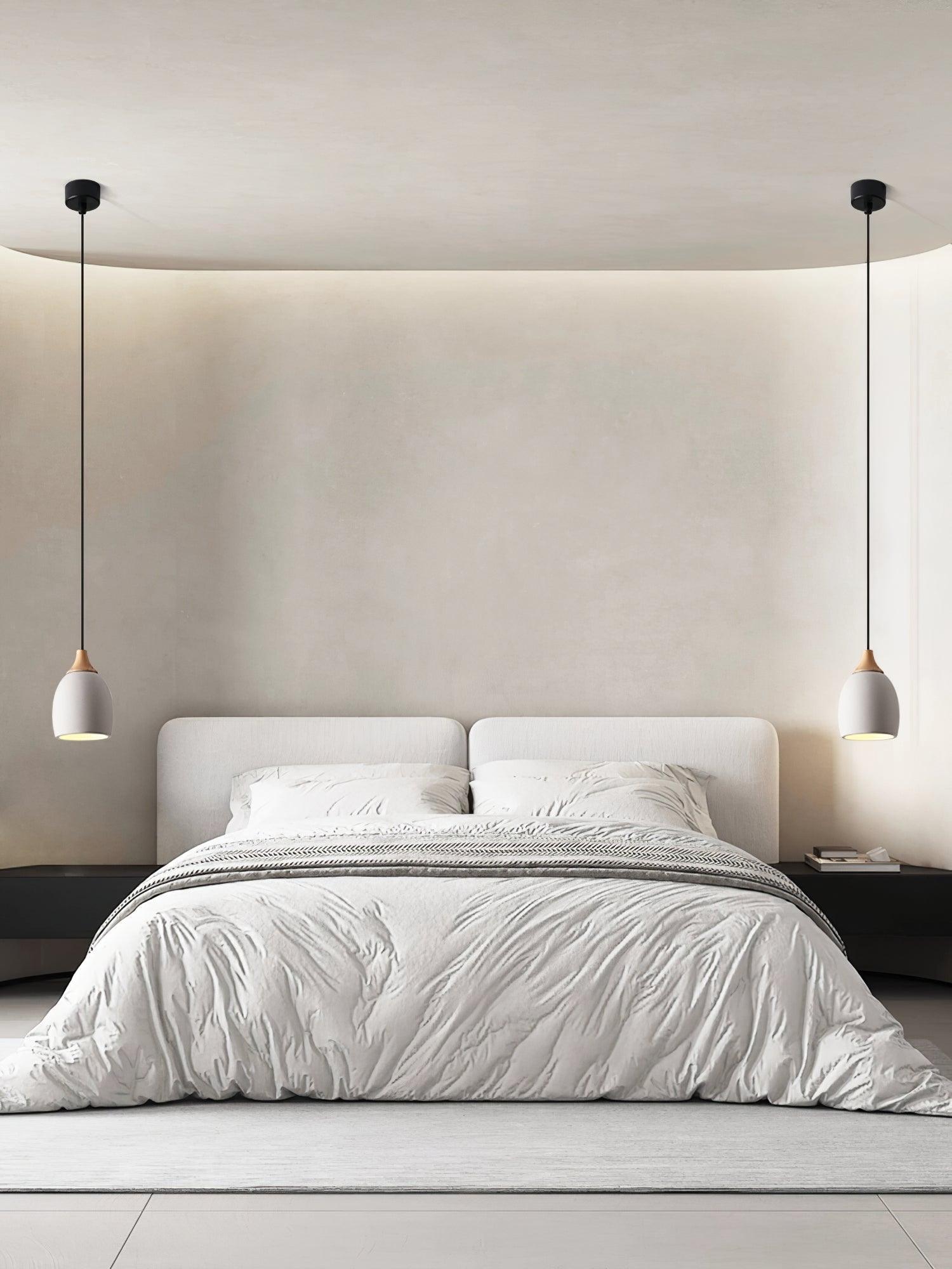 Cement Solid Wood Pendant Light 5.7
