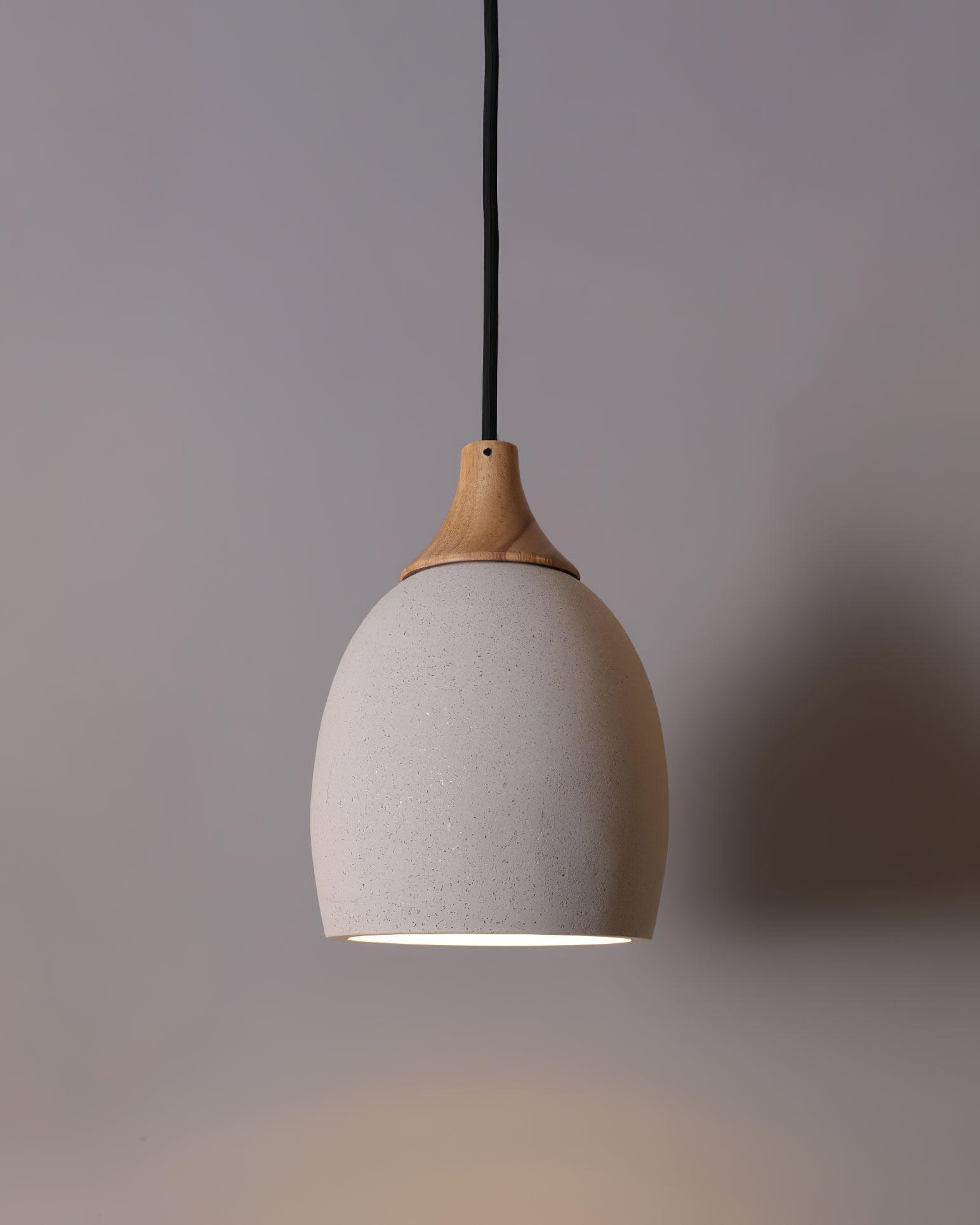 Cement Solid Wood Pendant Light 5.7