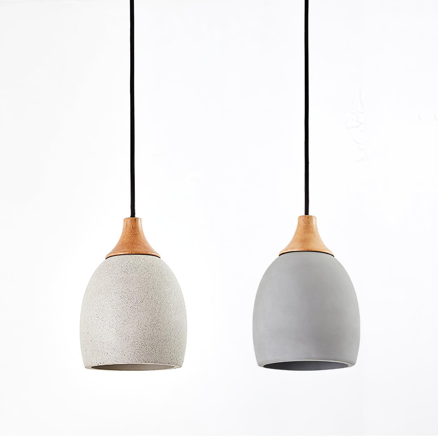 Cement Solid Wood Pendant Light 5.7