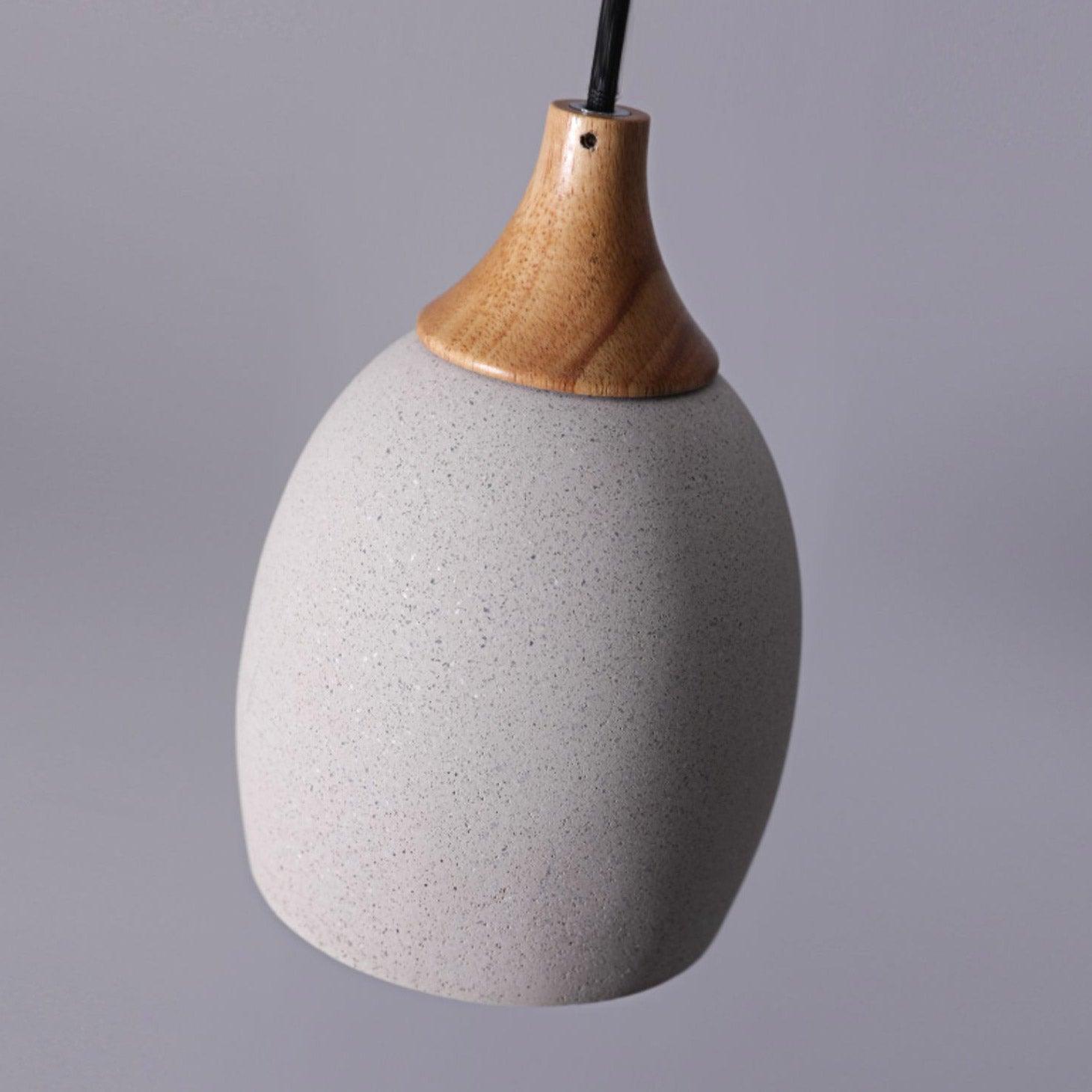 Cement Solid Wood Pendant Light 5.7