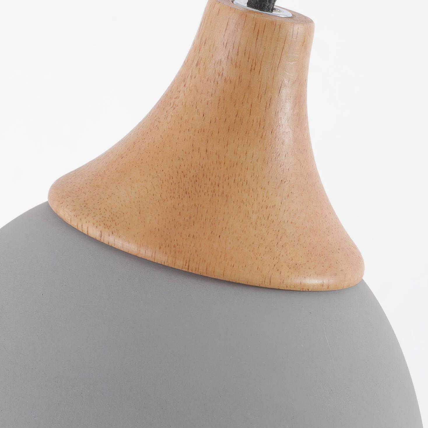 Cement Solid Wood Pendant Light 5.7