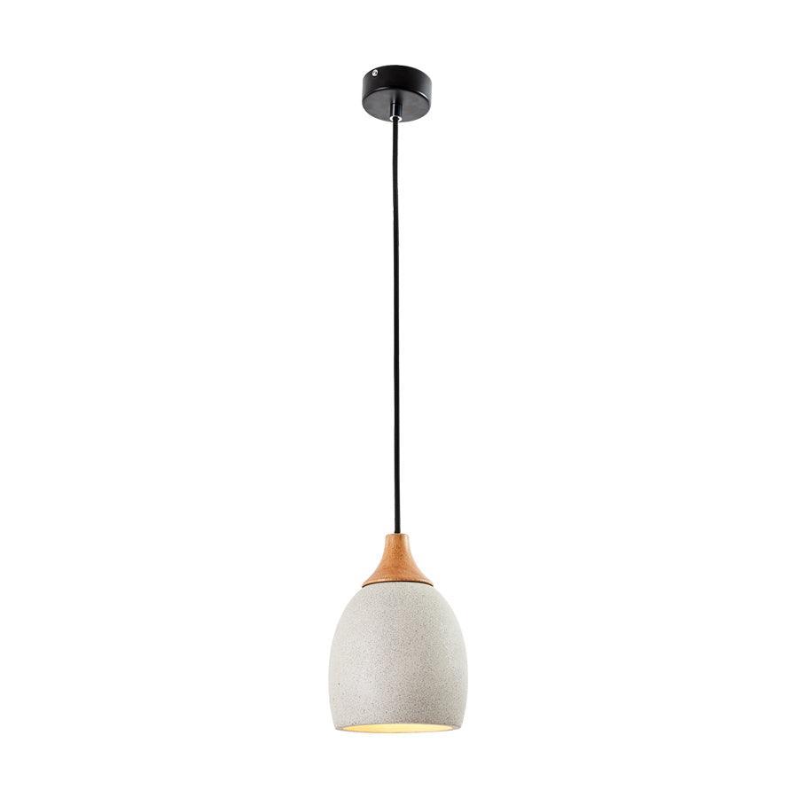 Cement Solid Wood Pendant Light 5.7
