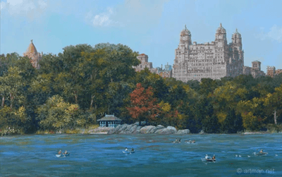 Central Park Lake Fall (UNFRAMED) by Alexander Chen - 11.5