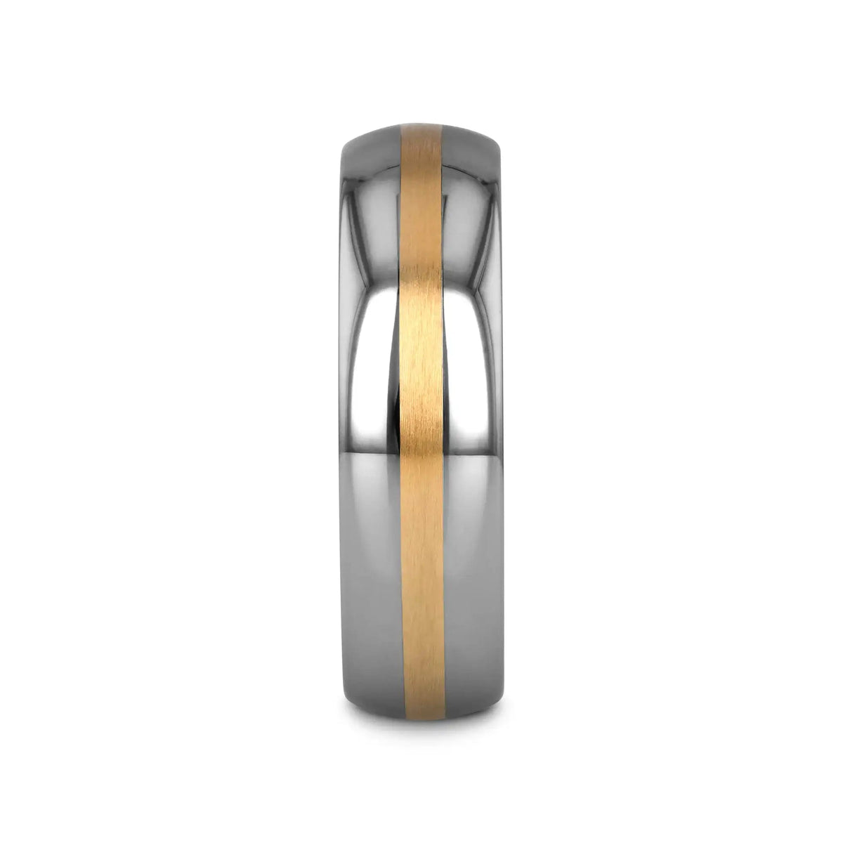CENTURION 14K Gold Inlaid Domed Tungsten Ring 6mm or 8mm