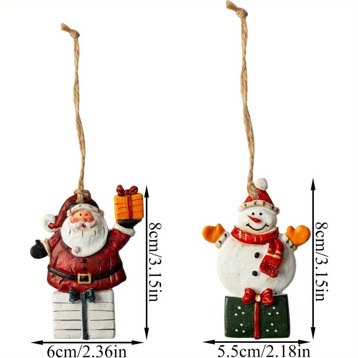 Ceramic Christmas Tree Topper Set - Santa, Snowman & Sleigh Ornaments