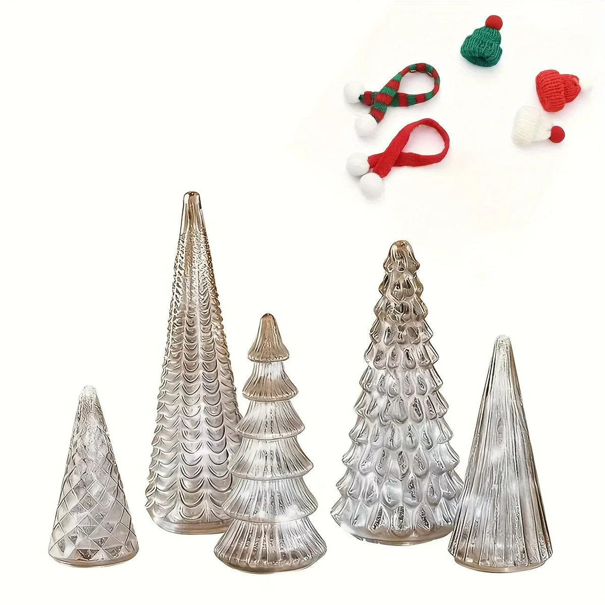 Ceramic Glowing Christmas Tree Figurine with Colorful Lights