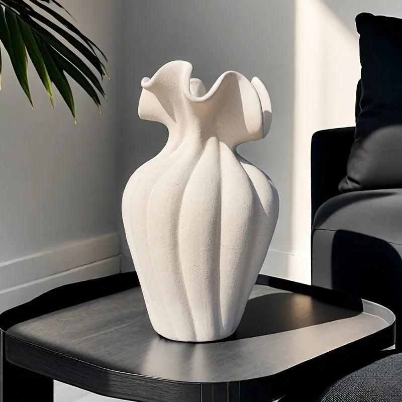 Ceramic Vase 20cm with Striped Skirt Element Design