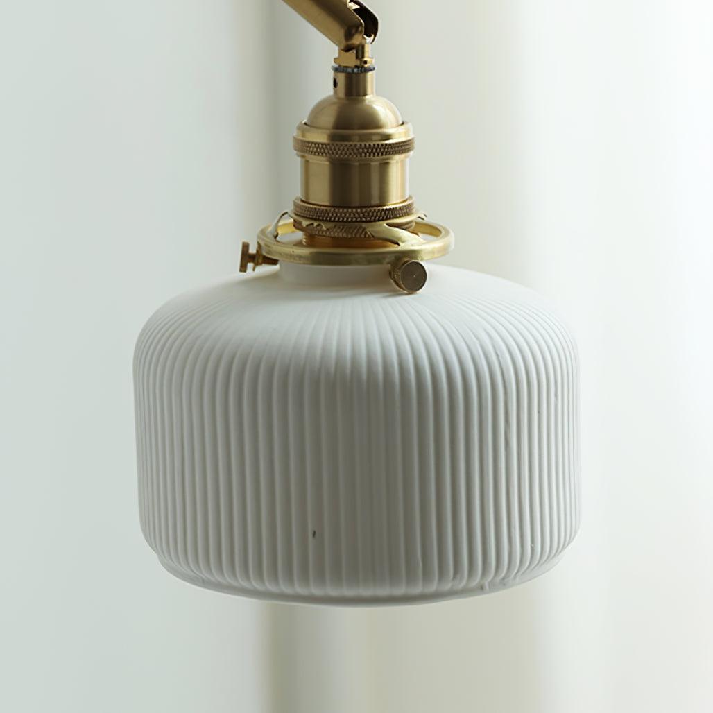 Ceramic Brass Retractable Arm Wall Light 4.7