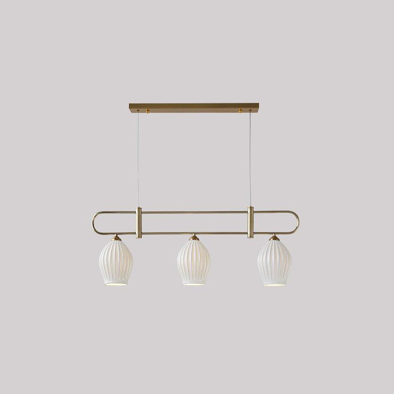 Ceramic Ribbed Pendnat Light