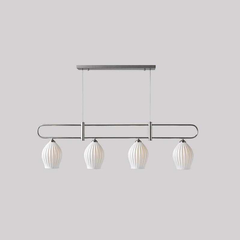 Ceramic Ribbed Pendnat Light