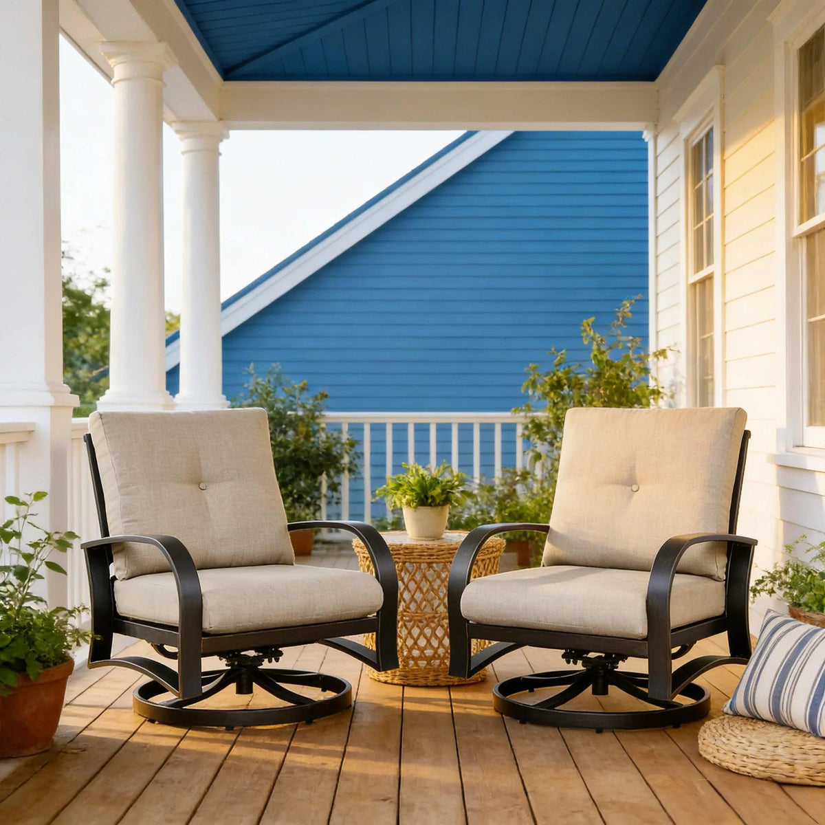Chamber Patio Aluminum Swivel Club Chair with Sunbrella® Cushions
