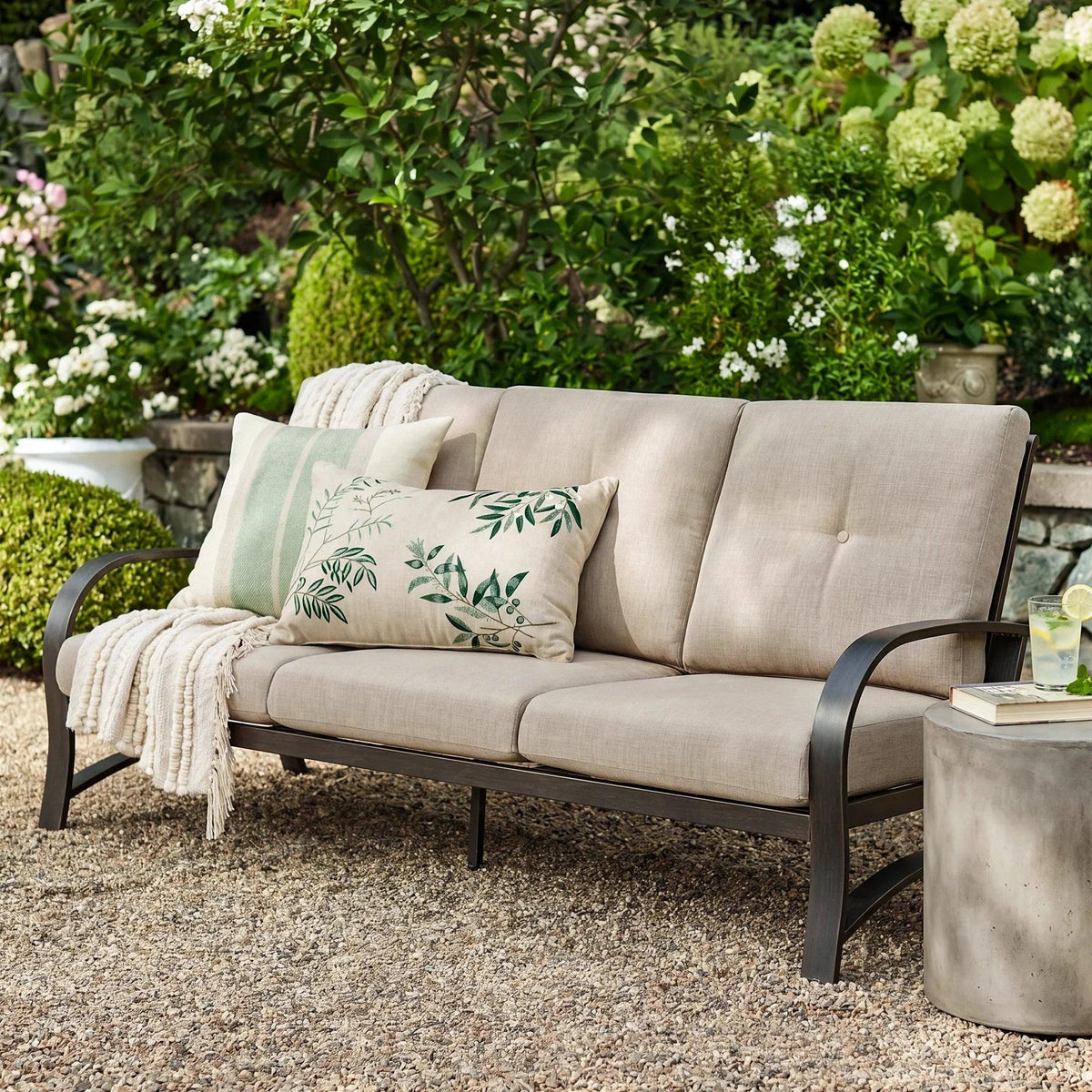Chamber 5 Piece Aluminum Patio Furniture Sofa Sets With Round Table