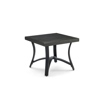 Chamber Patio Aluminum Square End Table with Half Arc Bottom