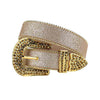 Gold Shining Leather Rhinestone Belt