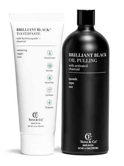Charcoal Oil Pulling + Hydroxyapatite Toothpaste Bundle | Terra & Co.