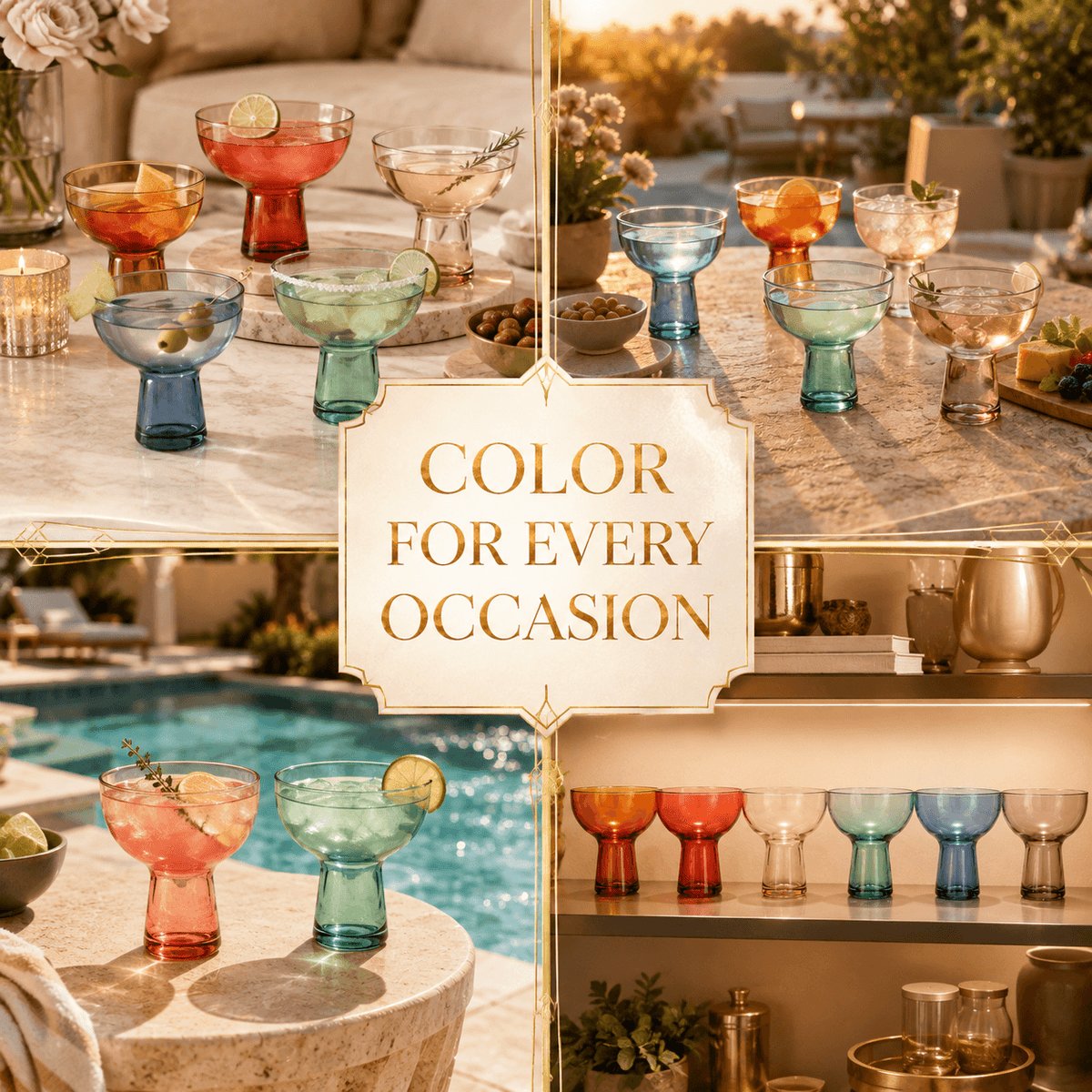 Tonal Margarita Cocktail Glassware, Set of 6
