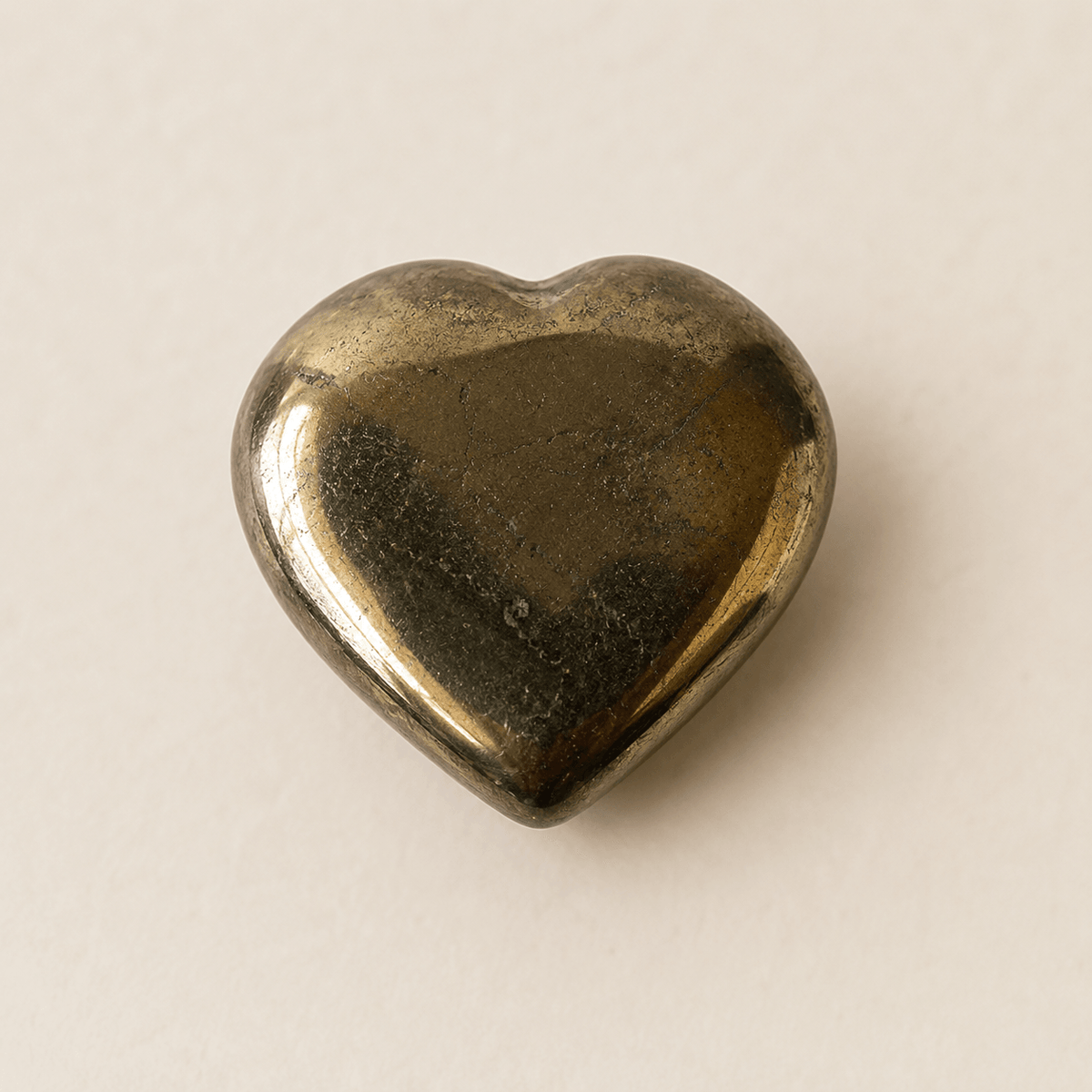Pyrite Heart Crystal, Puffy Mini 1 Inch Pocket Crystal Heart