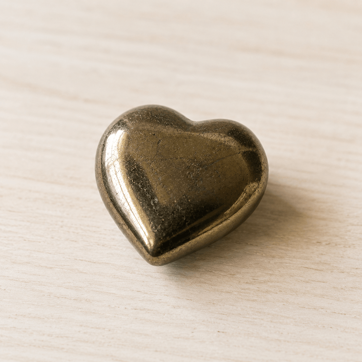 Pyrite Heart Crystal, Puffy Mini 1 Inch Pocket Crystal Heart