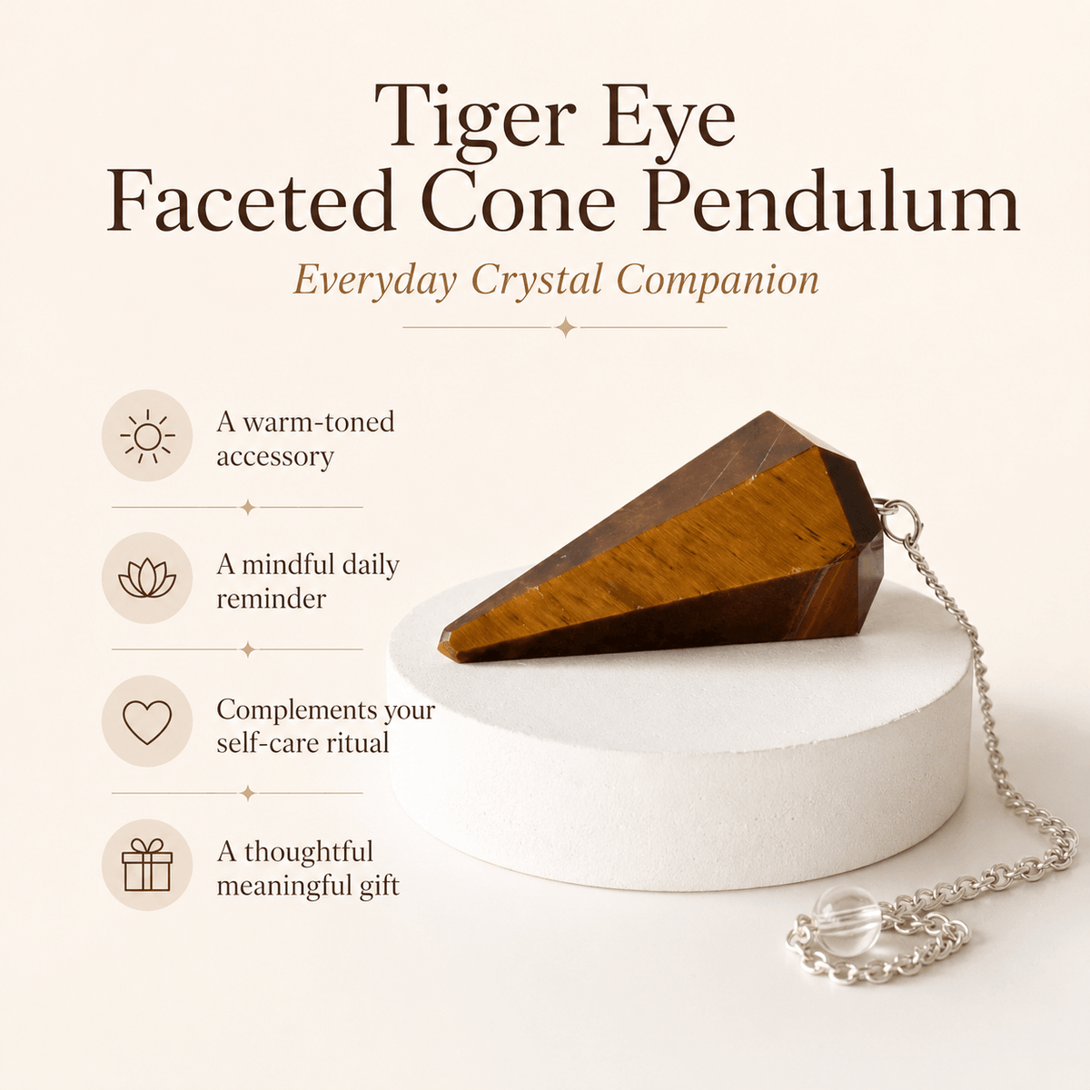 Tiger Eye Pendulum (Longevity and Protection)