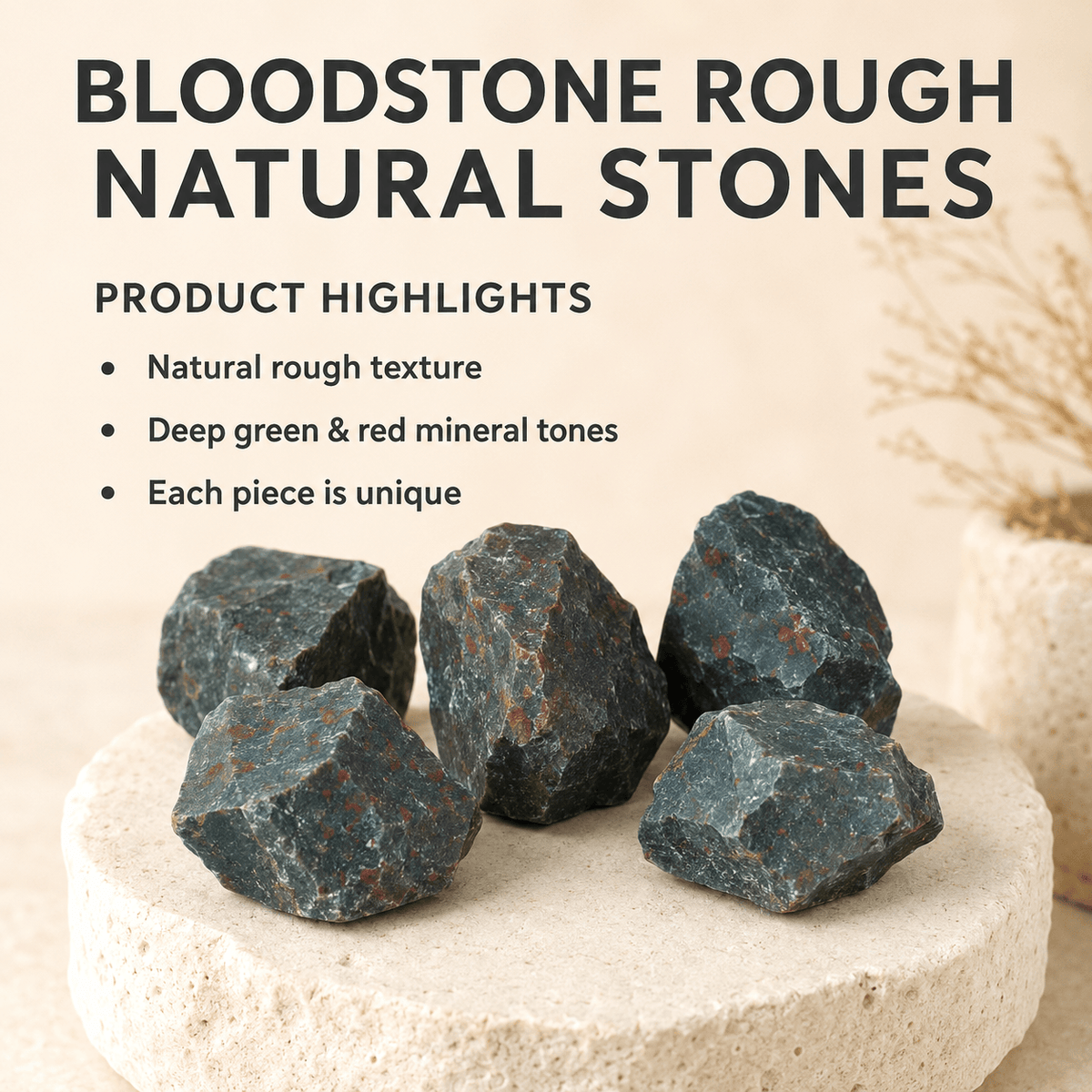 Bloodstone Rough Rocks (Grounding and Protecting)