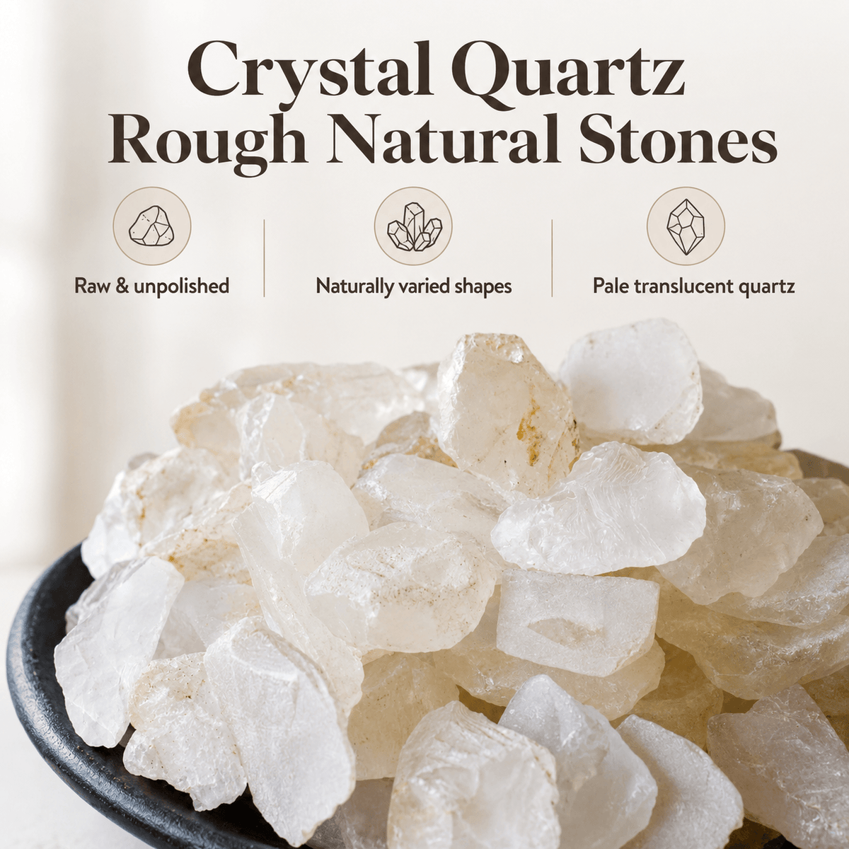 Crystal Quartz Rough Rocks (Balances Energy and Concentration)