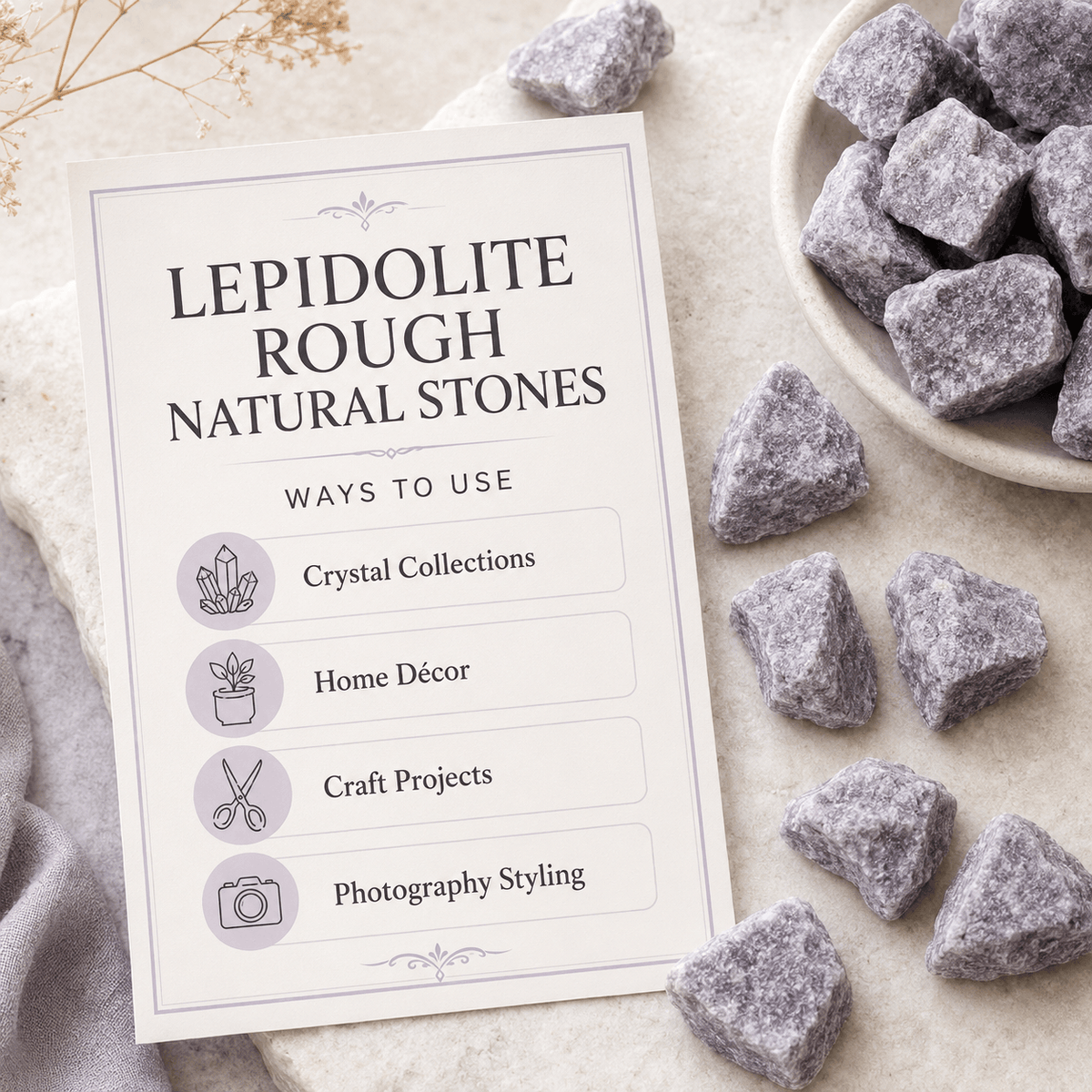 Lepidolite Rough Rocks (Emotional Balance and Inner Peace)