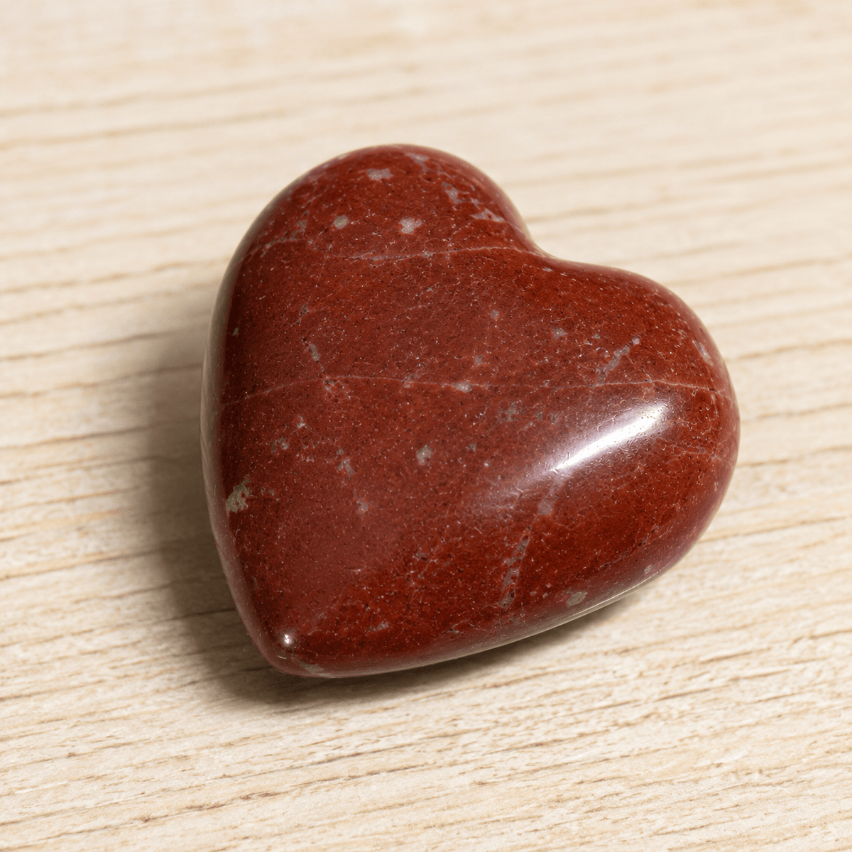Red Jasper Heart Crystal, Puffy Mini 1 Inch Pocket Crystal Heart