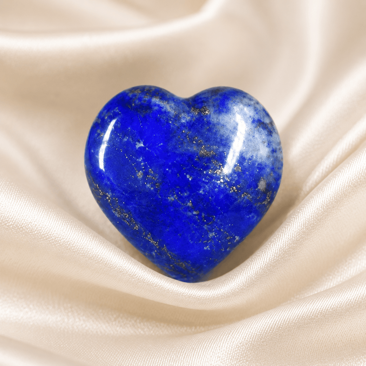 Lapis Lazuli Heart Crystal, Puffy Mini 1 Inch Pocket Crystal Heart