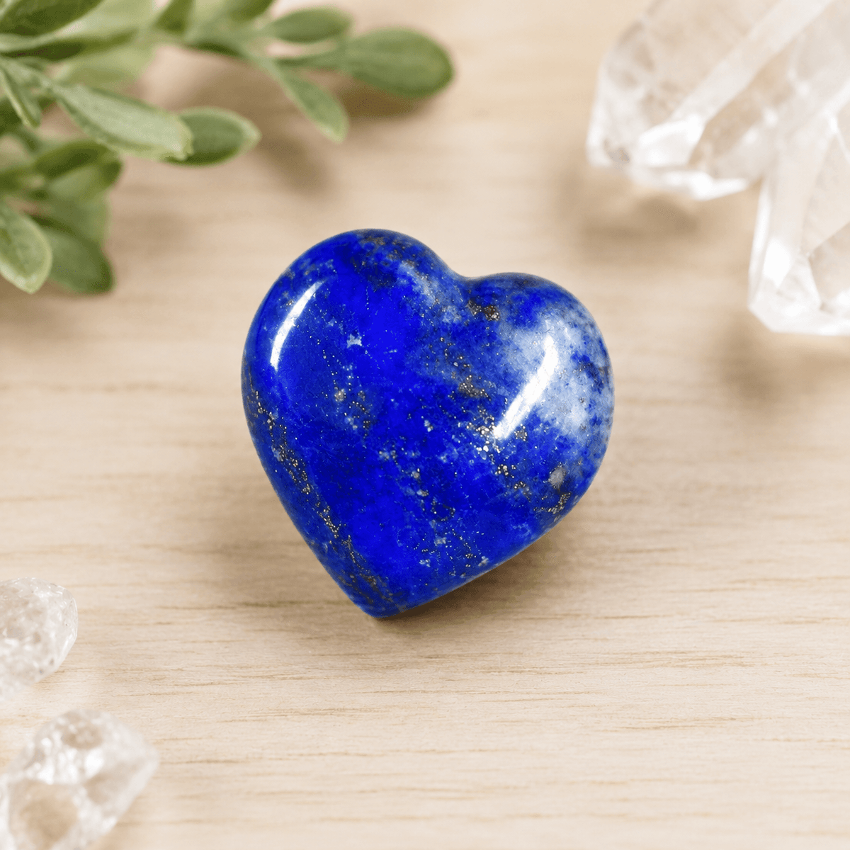 Lapis Lazuli Heart Crystal, Puffy Mini 1 Inch Pocket Crystal Heart