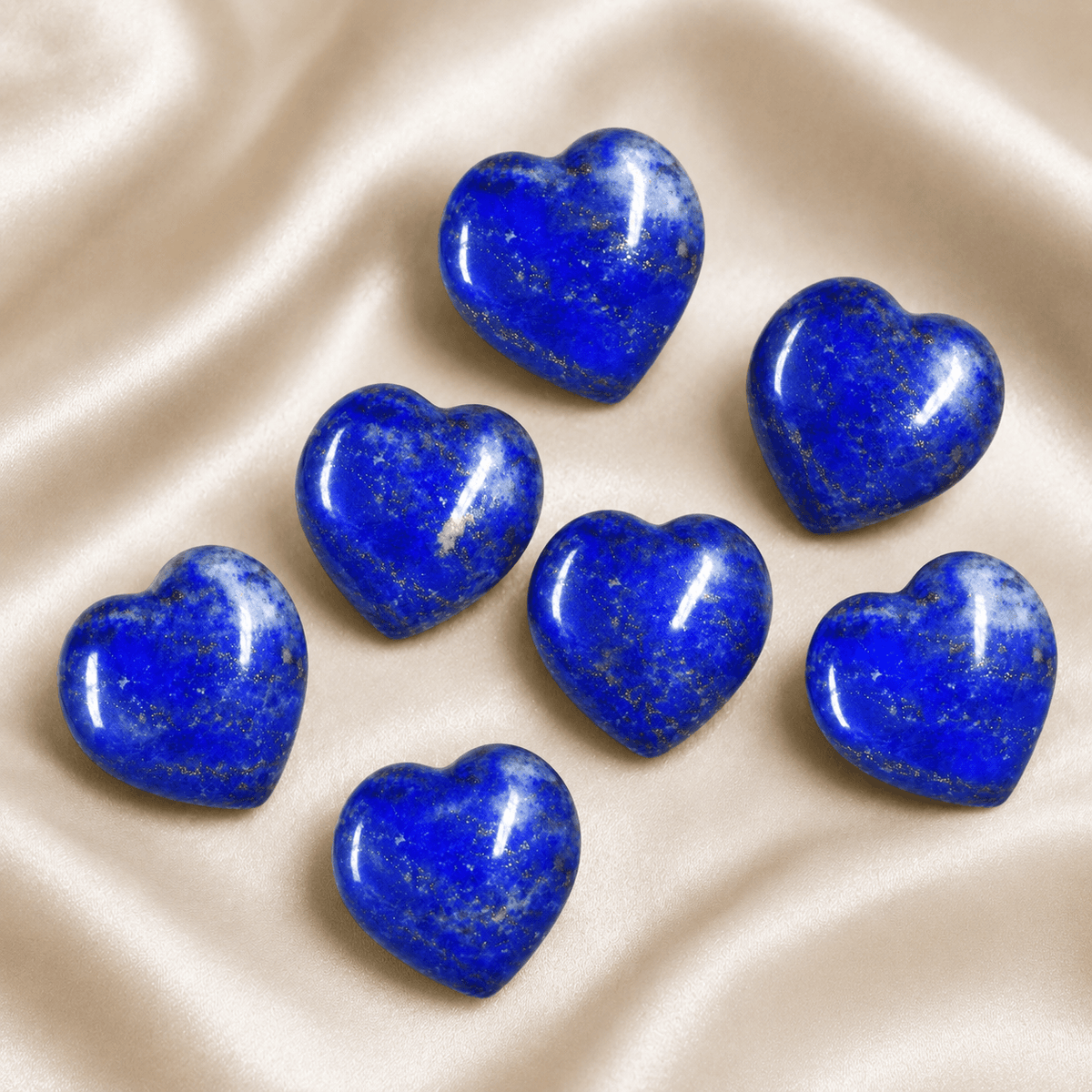 Lapis Lazuli Heart Crystal, Puffy Mini 1 Inch Pocket Crystal Heart