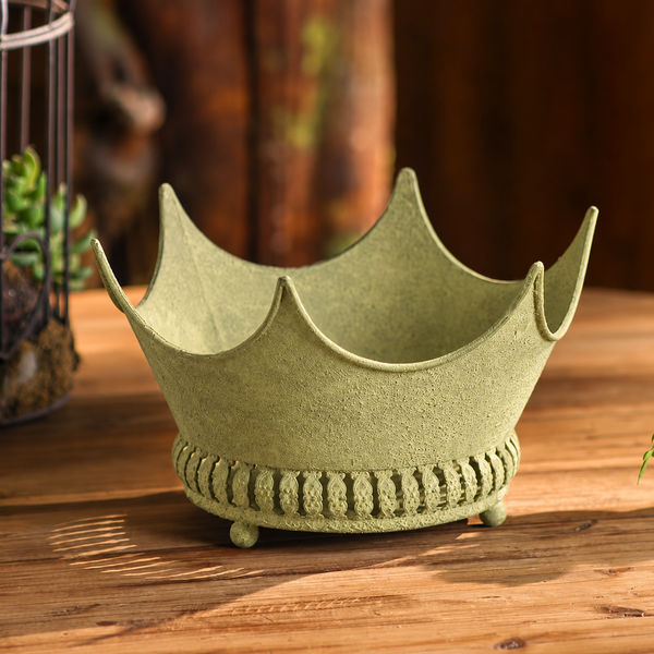 Rustic Metal Crown Planter
