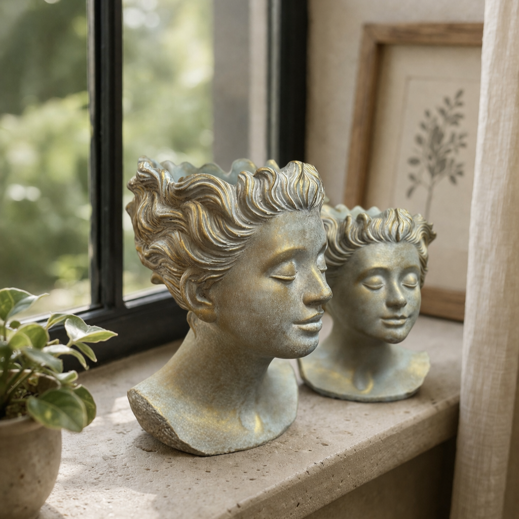 Roman Bust Planter
