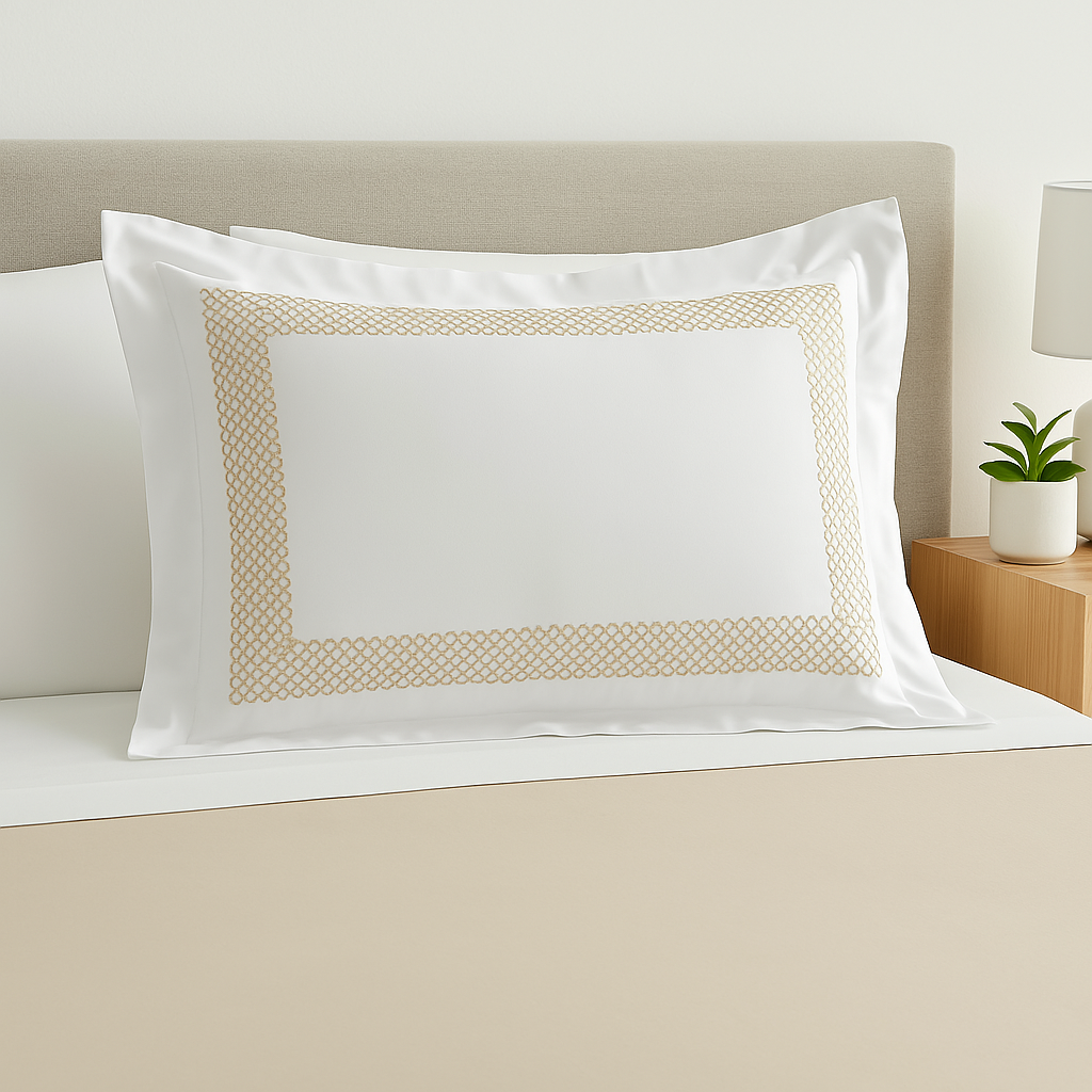 Hudson Park Collection Embroidered Geo Sham
