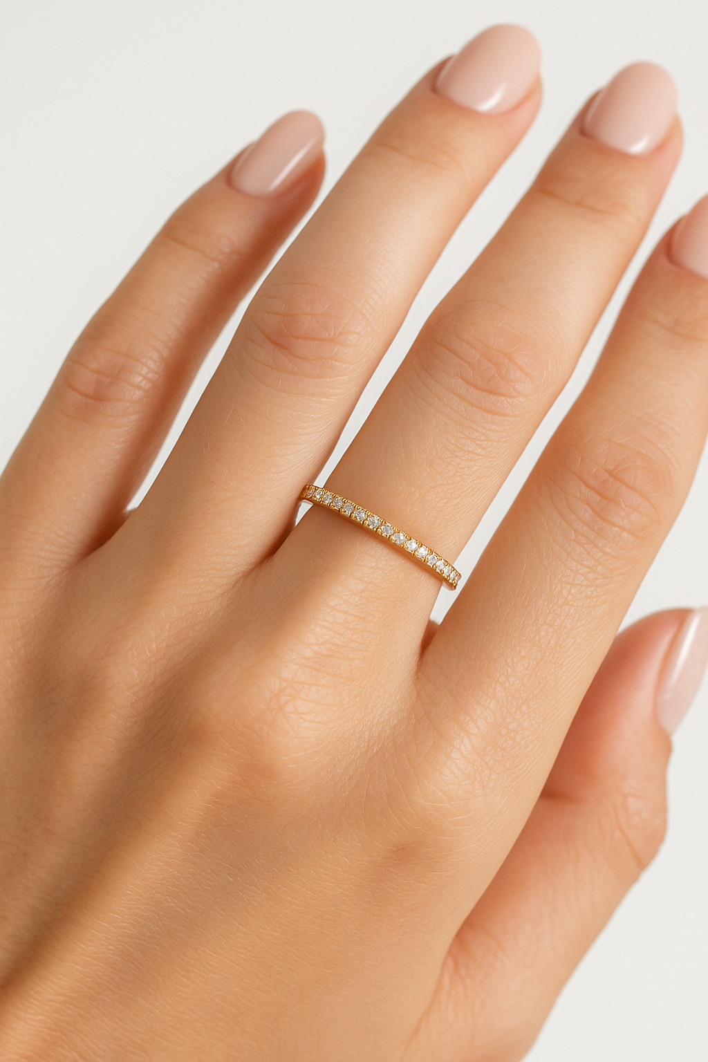 Sterling Silver Eternity Ring - 14K Gold Plated GOODSPHORIA.COM