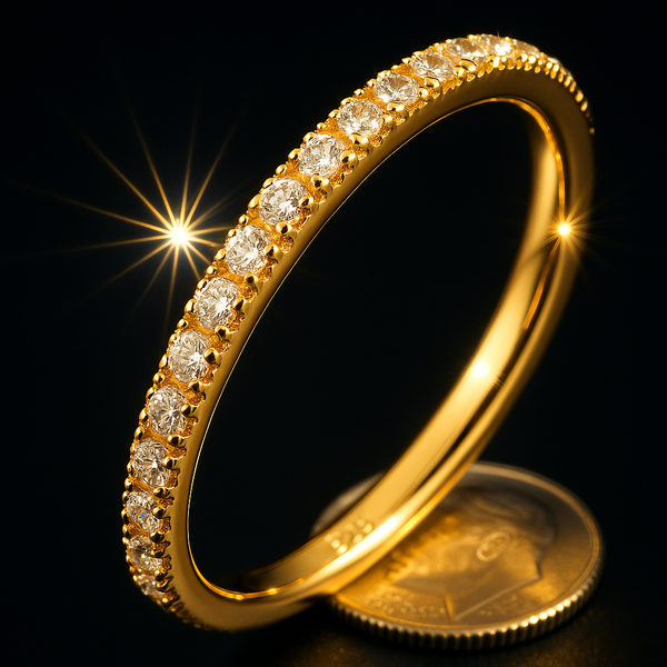 Sterling Silver Eternity Ring - 14K Gold Plated GOODSPHORIA.COM