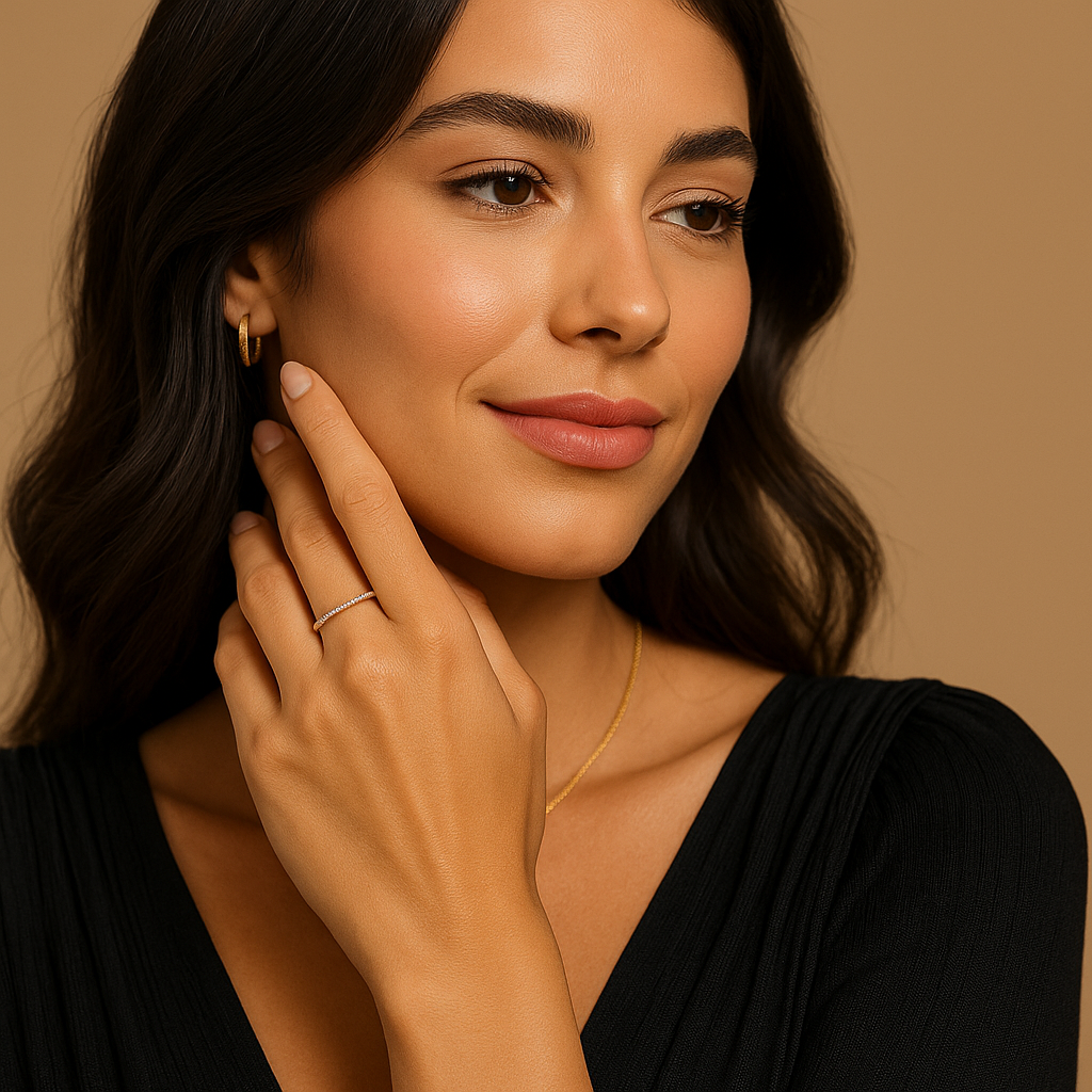 Sterling Silver Eternity Ring - 14K Gold Plated GOODSPHORIA.COM