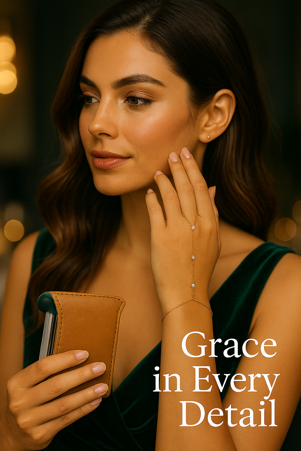 18K Gold Plated Hand Chain Bracelet - Zircon Accents GOODSPHORIA.COM