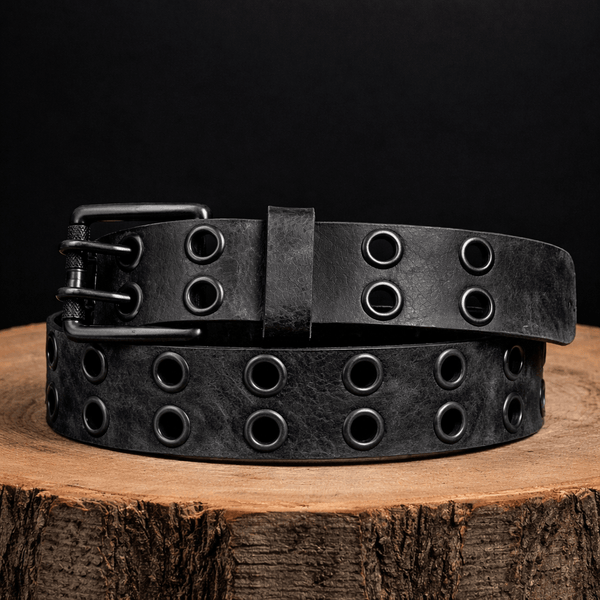 Brixton - Vintage Brown Double Grommet 100 % Full Grain Leather Belt