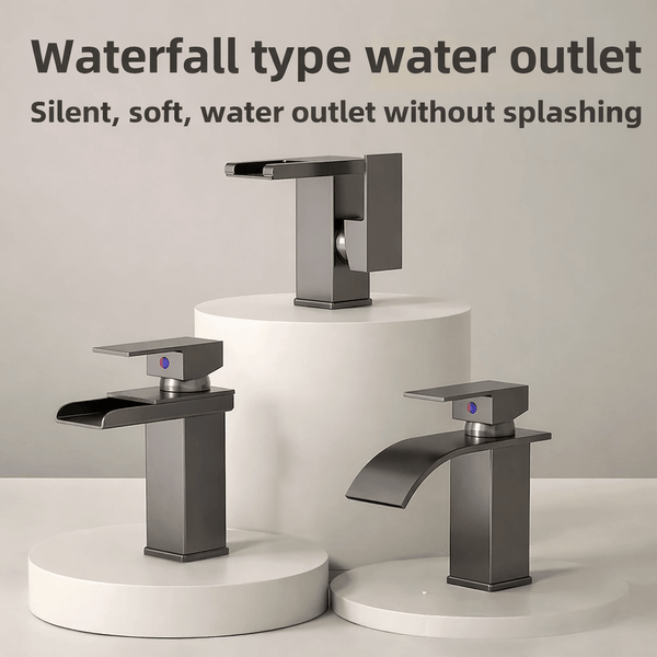 LED Bathroom Sink Faucet Hot Cold Tap Modern Brass Wash Basin Mixer Water Tap