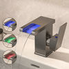 LED Bathroom Sink Faucet Hot Cold Tap Modern Brass Wash Basin Mixer Water Tap