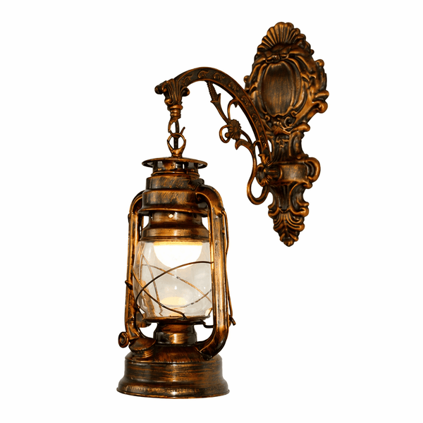 Retro Kerosene Wall Lamp Antique Bronze Iron Horse Lantern Corridor Lighting Fixture