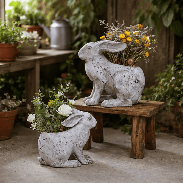 RESIN RABBIT PLANTER