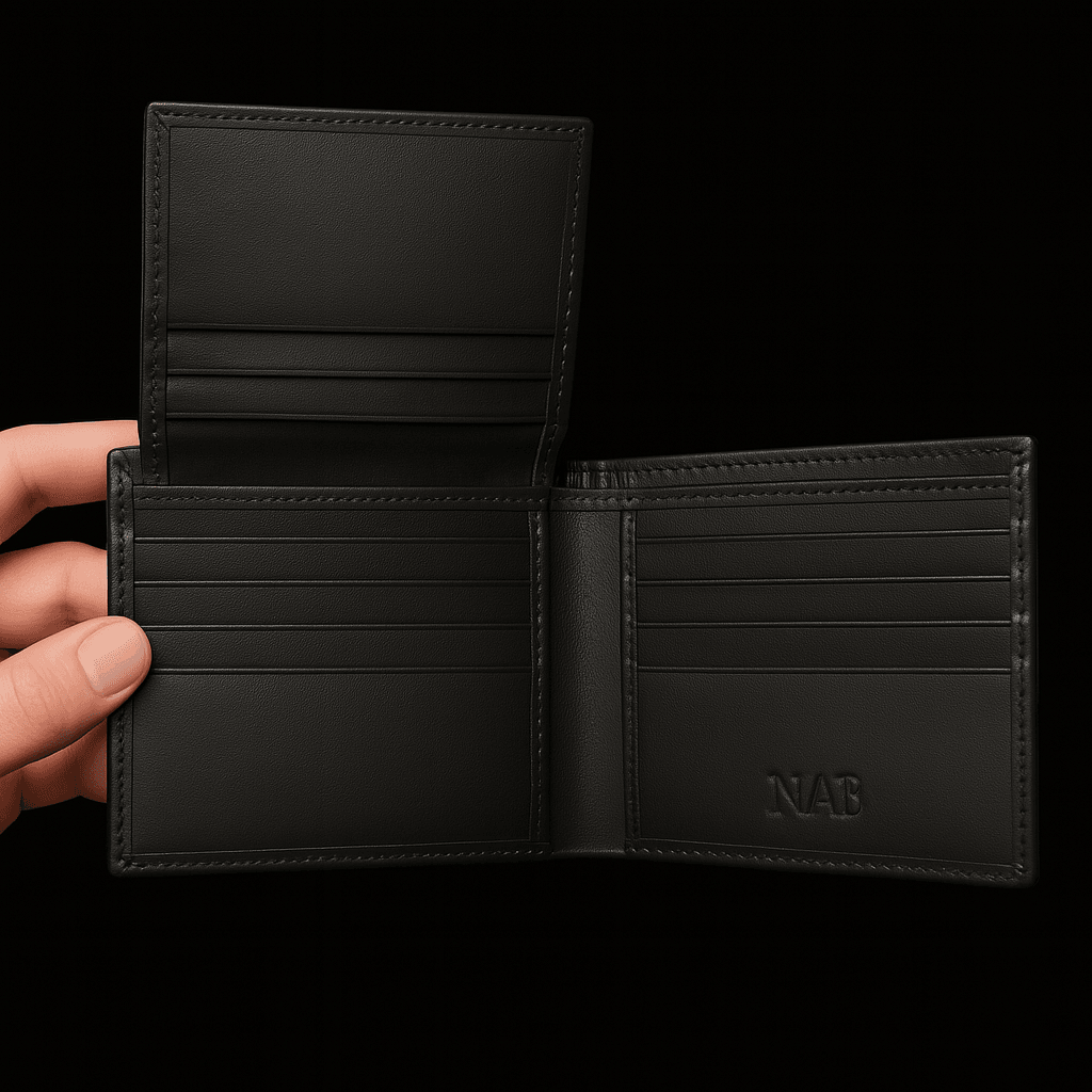 The Onyx Wallet - Premium Black Nappa Full Grain Leather Wallet