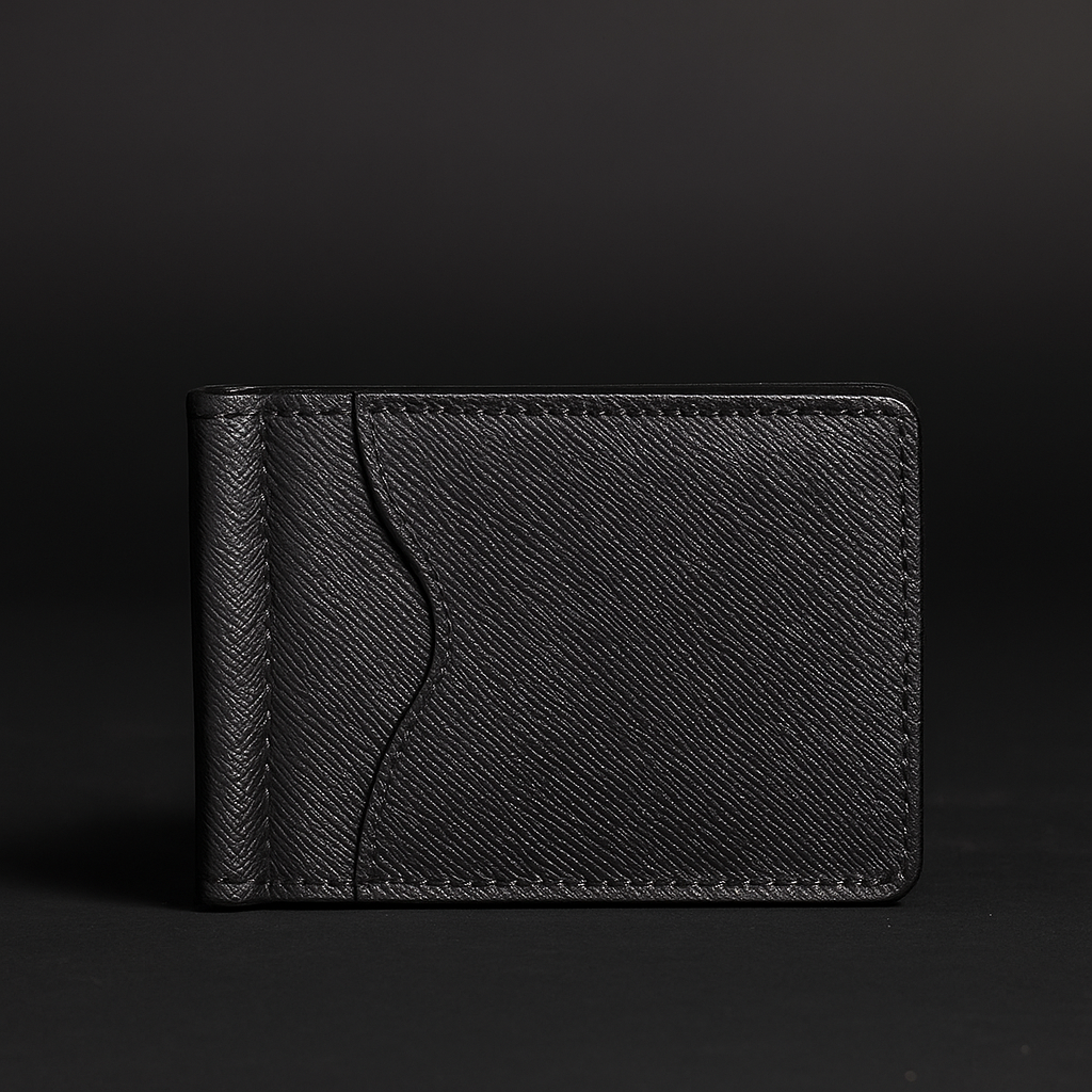The Pinnacle Wallet - Limited Edition Black Saffiano Leather Slim Money Clip